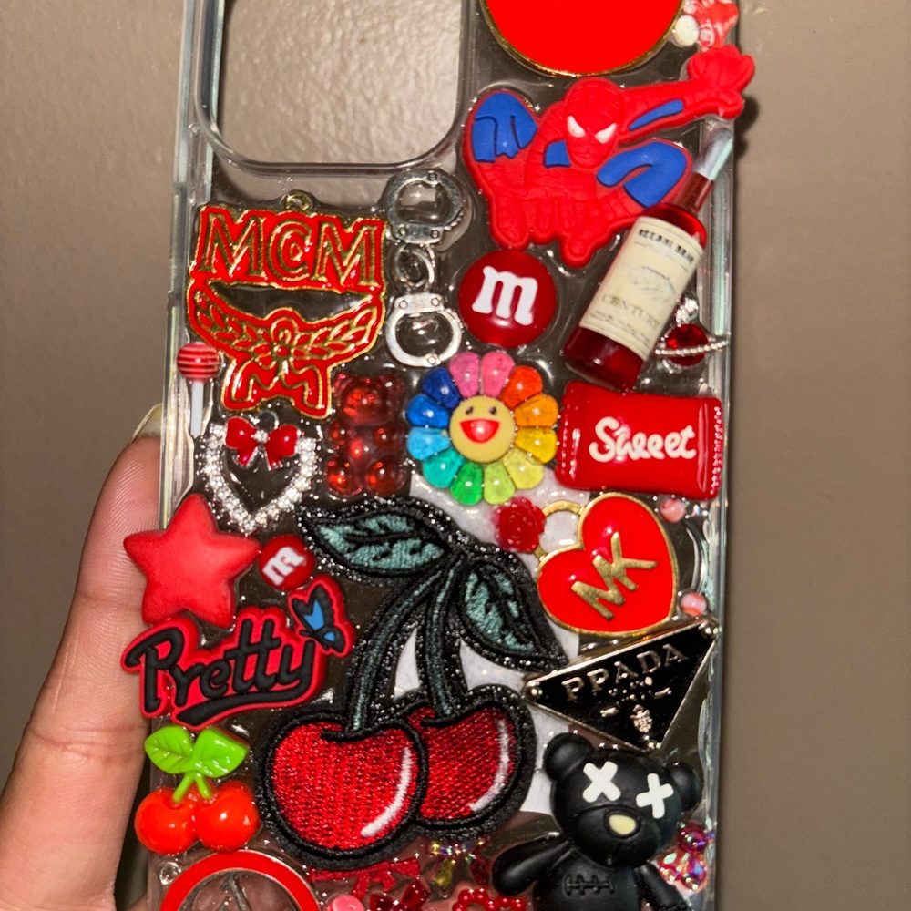 MCM Colorful Embellished Phone Case